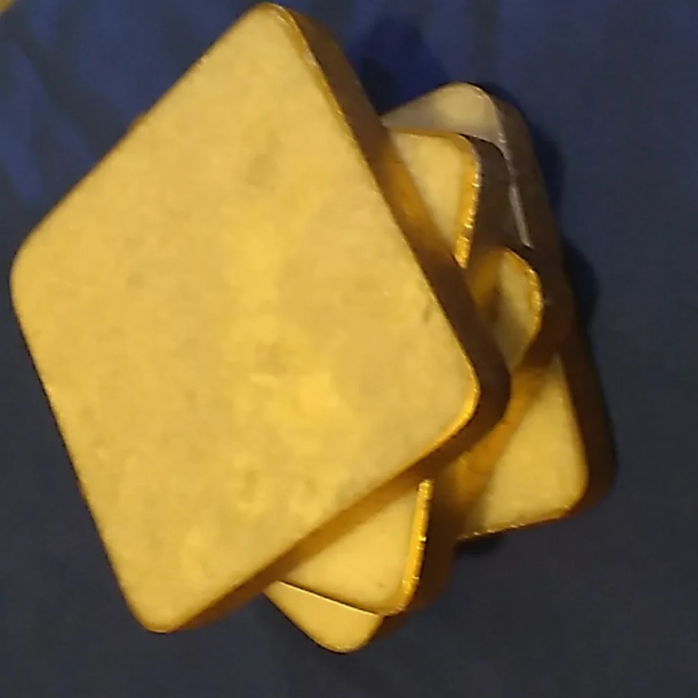 Elegant Gold Rimmed Marble Drinking Coasters- Set of 4